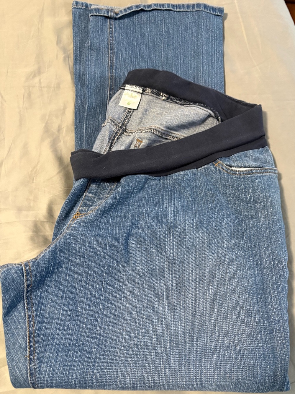Motherhood Blue Denim Jeans with Elastic Waistband